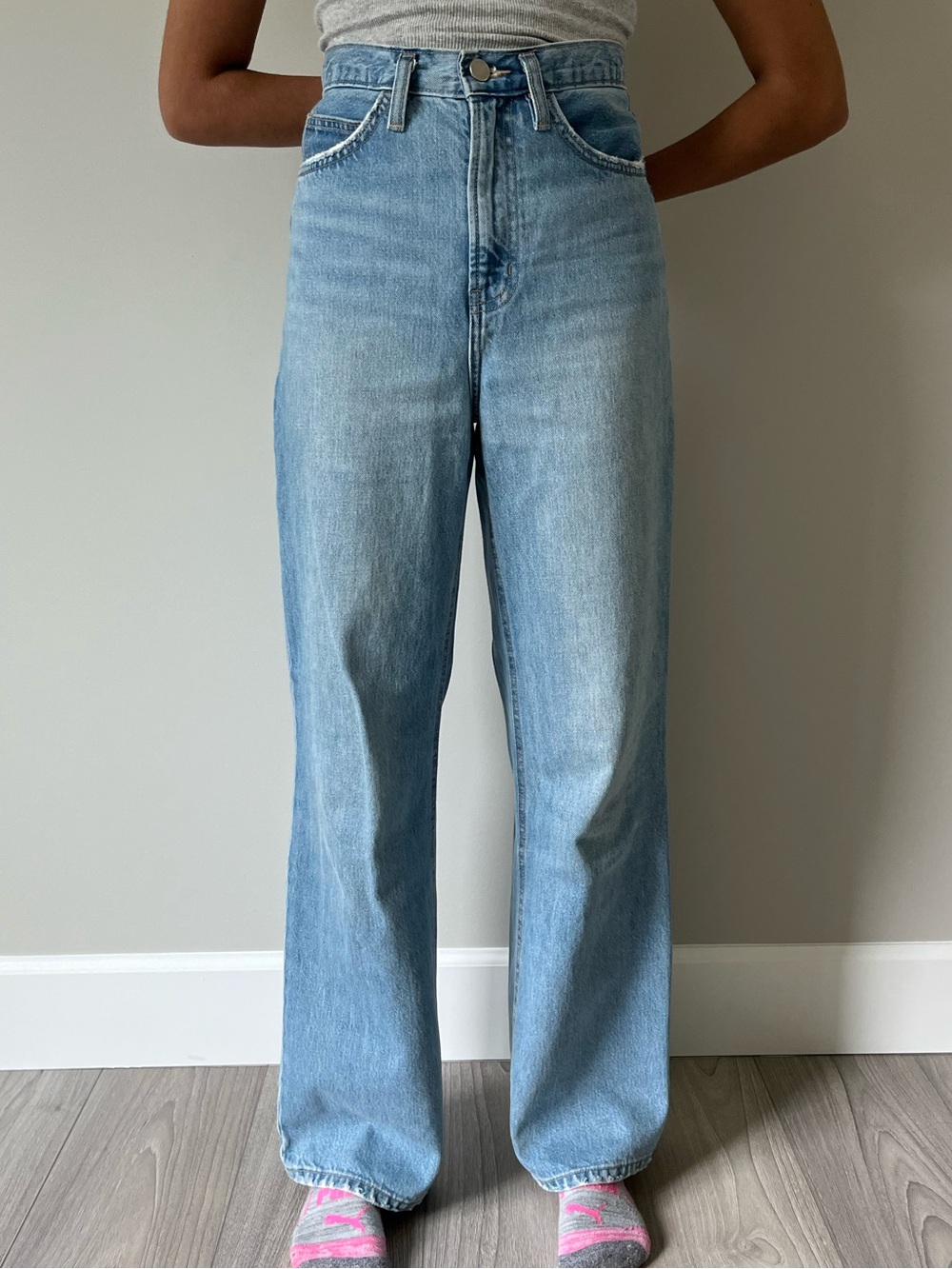Light Blue High-Rise Wide Leg Jeans